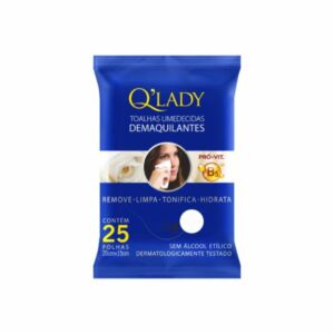 Toalhas Umedecidas Demaquilante Q Lady C/25unds